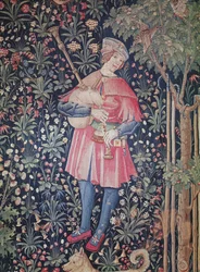 A Man Playing the Bagpipes, detalj från 